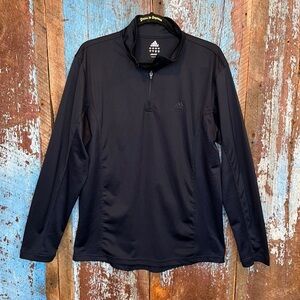 Adidas Navy 1/4 Zip Pullover Long Sleeve Top
